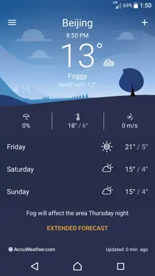 Weather android App screenshot 1